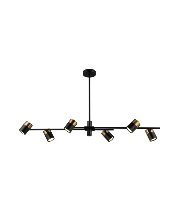 Elice Bar Pendant Ceiling Light Black Brass 6xGU10-2