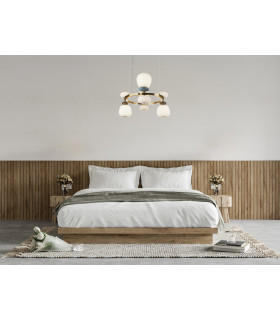Evans Globe Pendant Ceiling Light Gold 3000K Warm White-5