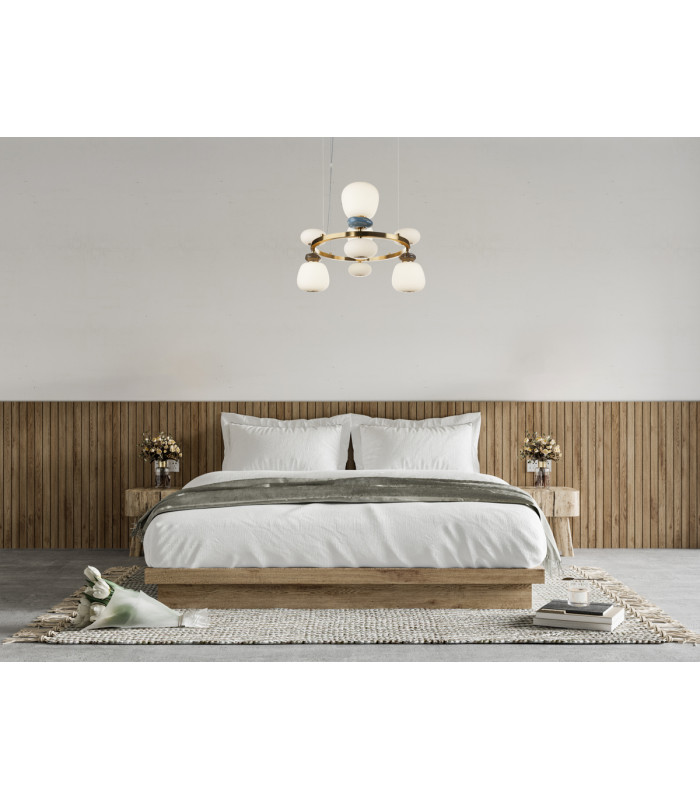 Evans Globe Pendant Ceiling Light Gold 3000K Warm White-5