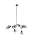 Ferral Multi Arm Pendant Ceiling Light Black with Smoked Shade 8xE27-1
