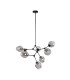 Ferral Multi Arm Pendant Ceiling Light Black with Smoked Shade 8xE27-2
