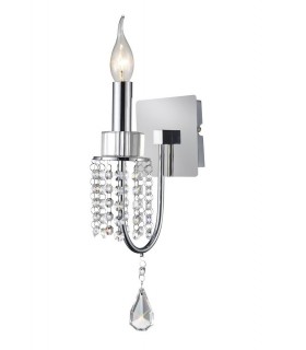 Wall Lamp Switched 1 Candle Light Polished Chrome, Crystal - 1