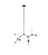 Ferral Multi Arm Pendant Ceiling Light Black with Opal Shade 8xE27-1