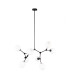 Ferral Multi Arm Pendant Ceiling Light Black with Opal Shade 8xE27-3