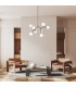 Ferral Multi Arm Pendant Ceiling Light Black with Opal Shade 8xE27-5