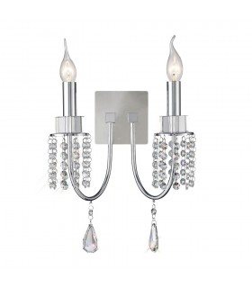 Wall Lamp Switched 2 Candle Light Polished Chrome, Crystal - 1