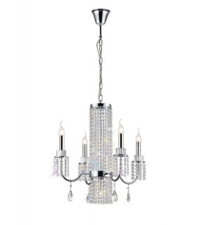 Ceiling Pendant Chandelier 4 Light Polished Chrome, Crystal - 1