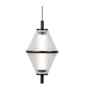 Fuente Slim Pendant Ceiling Light Matt Black Gold 3000K Warm White-3