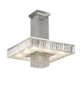 Semi Flush Ceiling 8 Light Polished Chrome, Crystal - 1