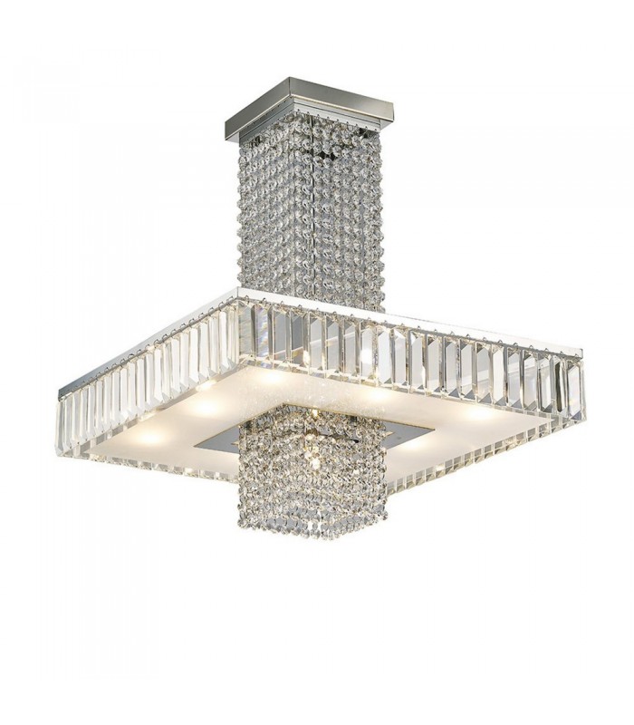 Semi Flush Ceiling 8 Light Polished Chrome, Crystal - 1
