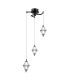 Fuente Cluster Pendant Ceiling Light Matt Black Chrome 3000K Warm White 3xLED-2