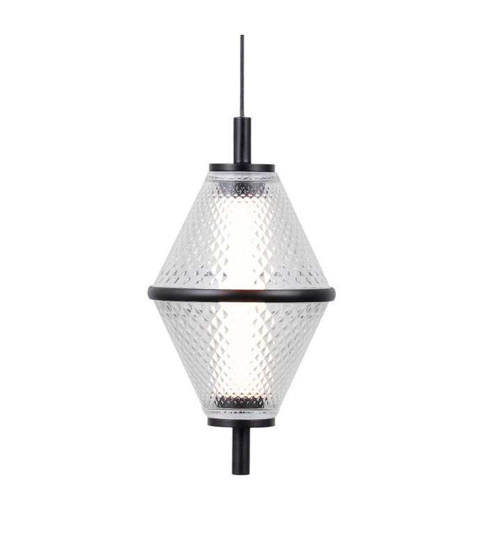 Fuente Cluster Pendant Ceiling Light Matt Black Chrome 3000K Warm White 3xLED-3