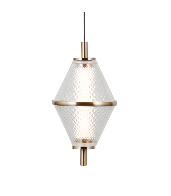 Fuente Slim Pendant Ceiling Light Gold 3000K Warm White-3