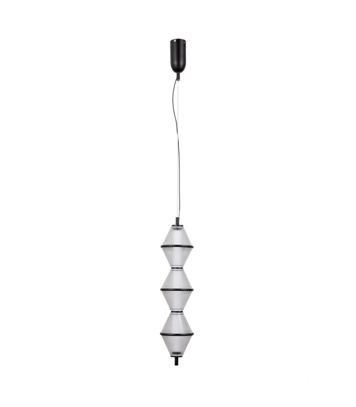 Fuente Slim Pendant Ceiling Light Matt Black 3000K Warm White 3xLED-1