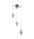 Fuente Cluster Pendant Ceiling Light Gold 3000K Warm White 3xLED-1