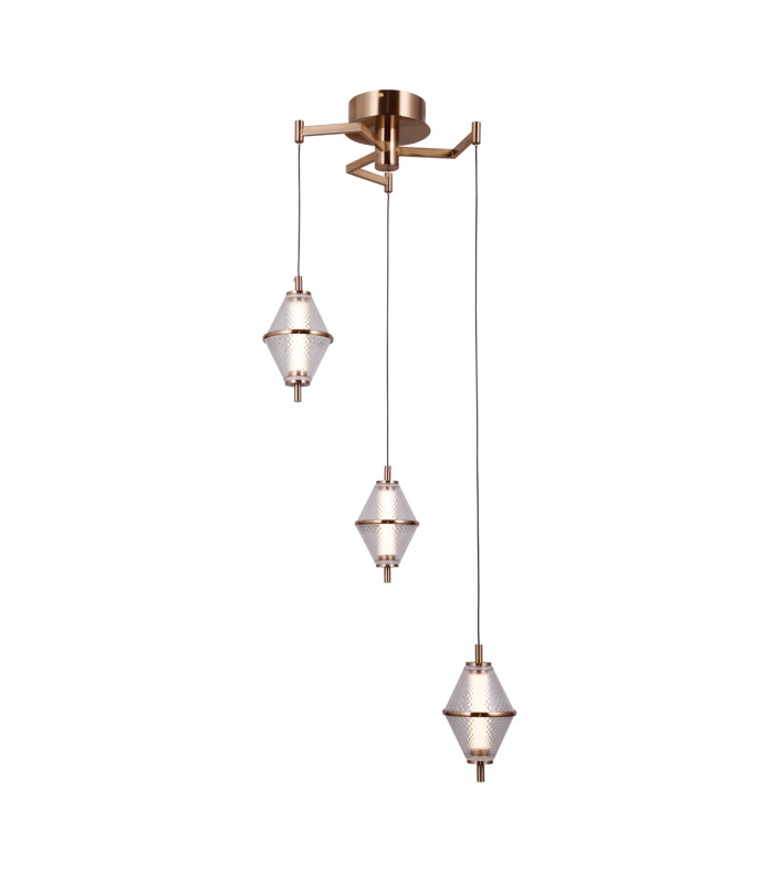 Fuente Cluster Pendant Ceiling Light Gold 3000K Warm White 3xLED-2