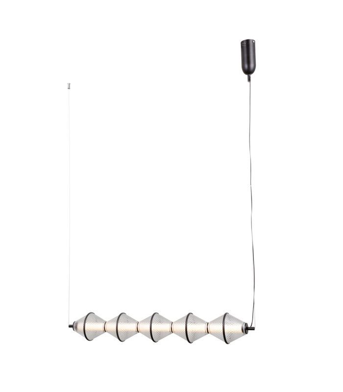 Fuente Bar Pendant Ceiling Light Matt Black 3000K Warm White 5xLED-2