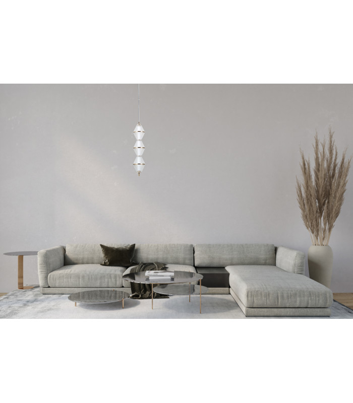 Fuente Slim Pendant Ceiling Light Gold 3000K Warm White 3xLED-5