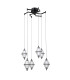 Fuente Cluster Pendant Ceiling Light Matt Black Chrome 3000K Warm White 6xLED-1
