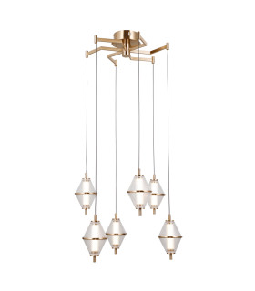 Fuente Cluster Pendant Ceiling Light Gold 3000K Warm White 6xLED-2