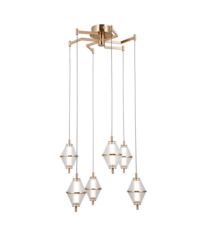 Fuente Cluster Pendant Ceiling Light Gold 3000K Warm White 6xLED-2