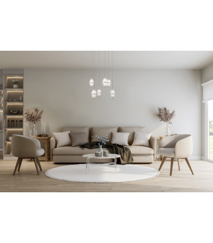 Fuente Cluster Pendant Ceiling Light Gold 3000K Warm White 6xLED-5
