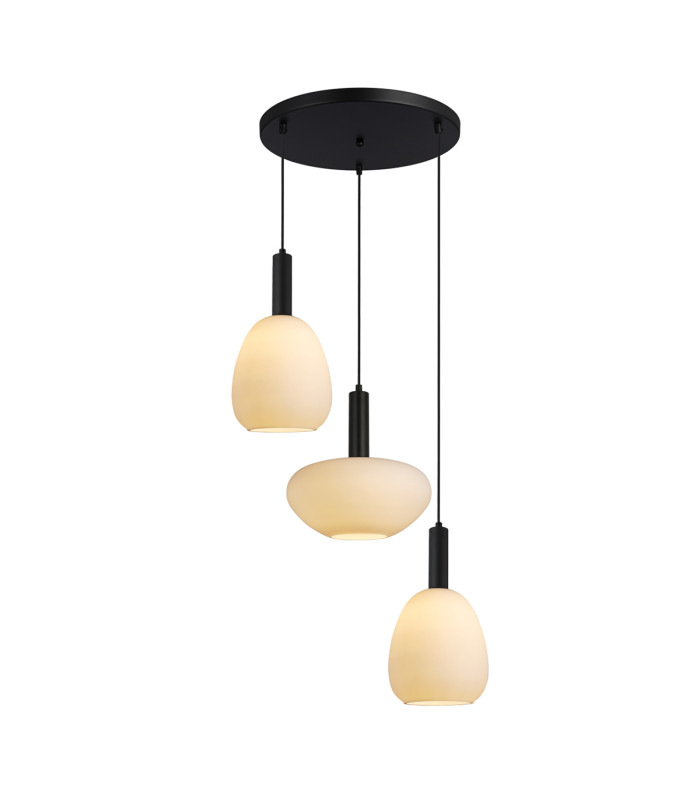 Gater Cluster Pendant Ceiling Light Black 3xE27-1