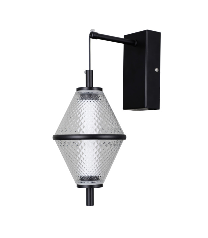 Fuente Wall Lamp Matt Black Chrome 3000K Warm White-1