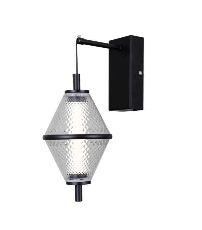 Fuente Wall Lamp Matt Black Chrome 3000K Warm White-2