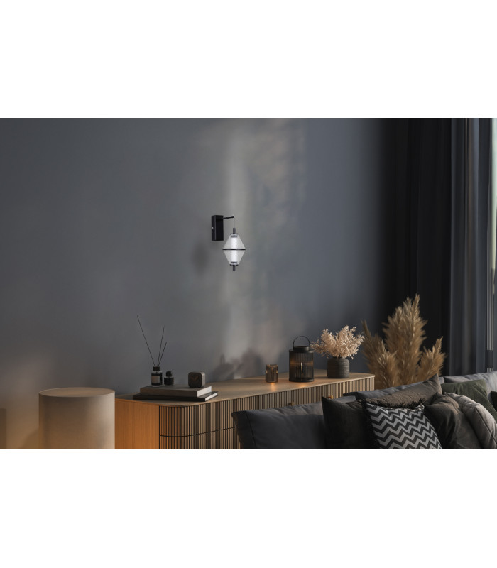 Fuente Wall Lamp Matt Black Chrome 3000K Warm White-5