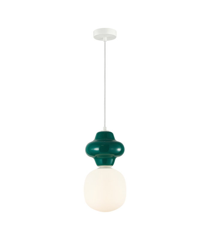 Latera Slim Pendant Ceiling Light Green Matt White-1