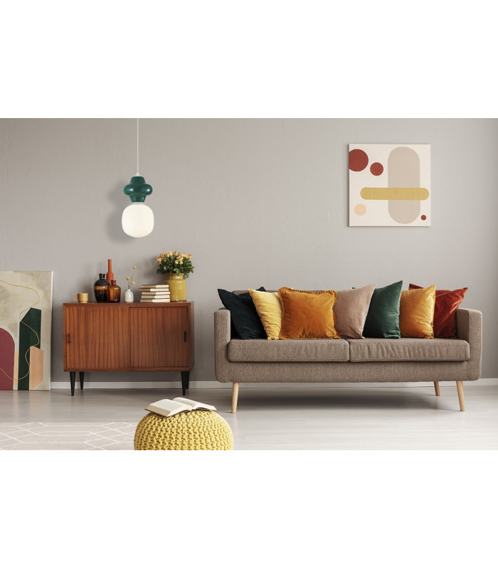 Latera Slim Pendant Ceiling Light Green Matt White-5