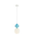 Latera Small Slim Pendant Ceiling Light Blue Matt White-1