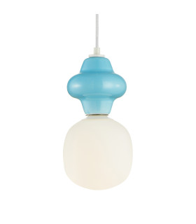 Latera Small Slim Pendant Ceiling Light Blue Matt White-2