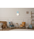 Latera Small Slim Pendant Ceiling Light Blue Matt White-5