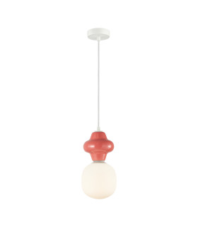 Latera Small Slim Pendant Ceiling Light Red Matt White-1