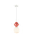 Latera Small Slim Pendant Ceiling Light Red Matt White-1
