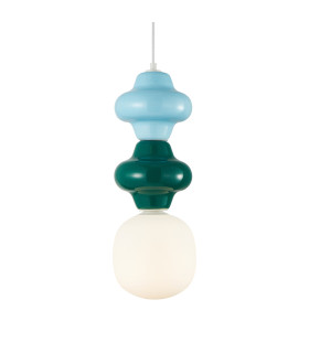 Latera Slim Pendant Ceiling Light Blue Green Matt White-2