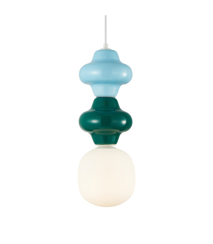 Latera Slim Pendant Ceiling Light Blue Green Matt White-2