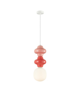 Latera Slim Pendant Ceiling Light Pink Red Matt White-1