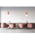 Latera Slim Pendant Ceiling Light Pink Red Matt White-5