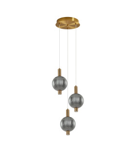 Lenti Cluster Pendant Ceiling Light Brass 3000K Warm White 3xLED-1