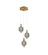 Lenti Cluster Pendant Ceiling Light Brass 3000K Warm White 3xLED-2