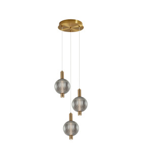 Lenti Cluster Pendant Ceiling Light Brass 3000K Warm White 3xLED-2