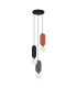 Lorenzo Cluster Pendant Ceiling Light Red Blue Grey 3xG9-1