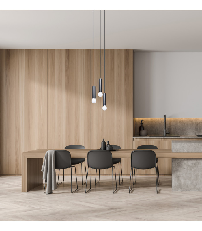 Macera Cluster Pendant Ceiling Light Sand Black 3xE27-5