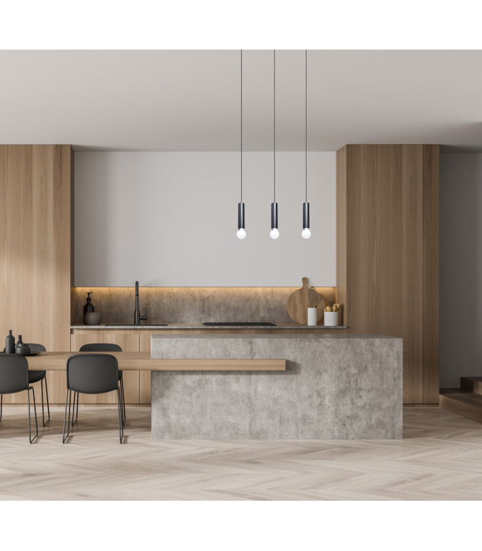 Macera Bar Pendant Ceiling Light Sand Black 3xE27-5