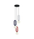 Masso Cluster Pendant Ceiling Light Grey Blue Red 3xG9-1