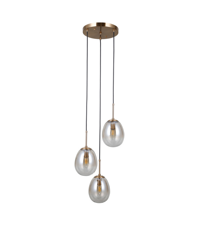 Meolo Cluster Pendant Ceiling Light Gold 3xE14-1