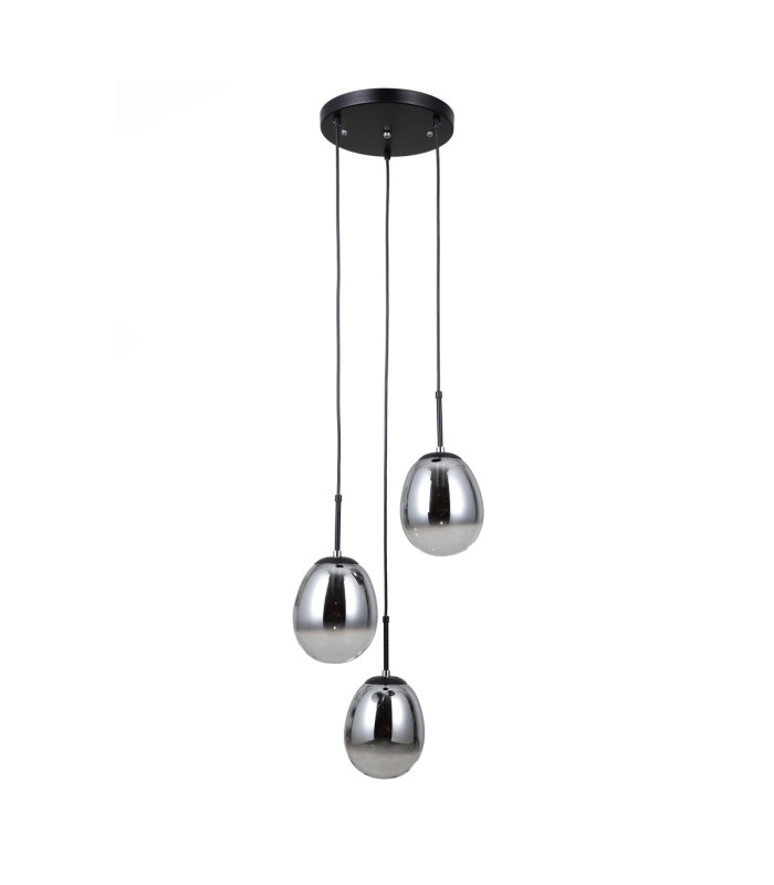 Meolo Cluster Pendant Ceiling Light Matt Black 3xE14-1